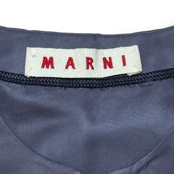 Marni Detailed 2011 Runway Dress Purple Drawstring Size 36 Pockets Midi Shift - Picture 5 of 5